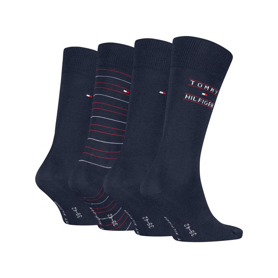 TOMMY HILFIGER Calze Uomo 4P Confezione Regalo Tommy Stripe  