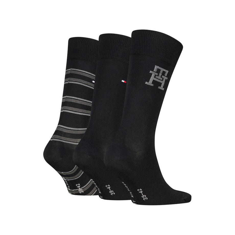 TOMMY HILFIGER TH MEN SOCK 3P GIFTBOX MONOGRAM STRIPE Calze Uomo 3 Pack Gamba  