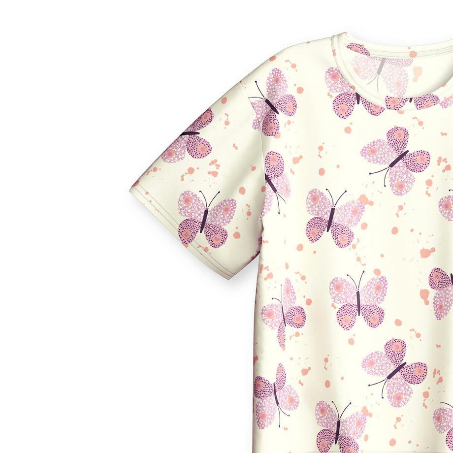 CALIDA Ensemble de Pyjama Manches Courtes Imprimé Papillon  
