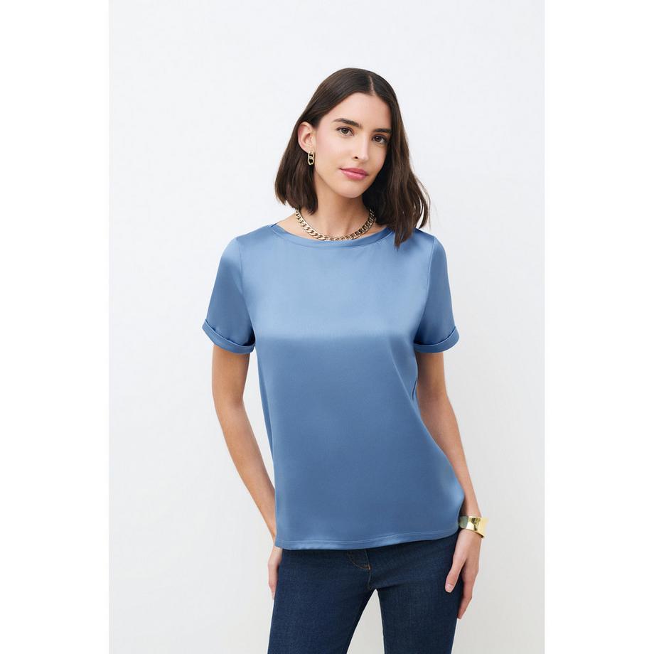 T-shirt, collo a barchetta, maniche corte