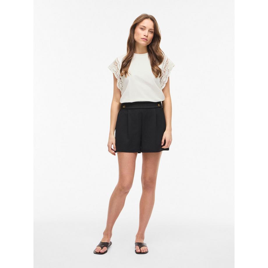VILA T-shirt con maniche in pizzo  