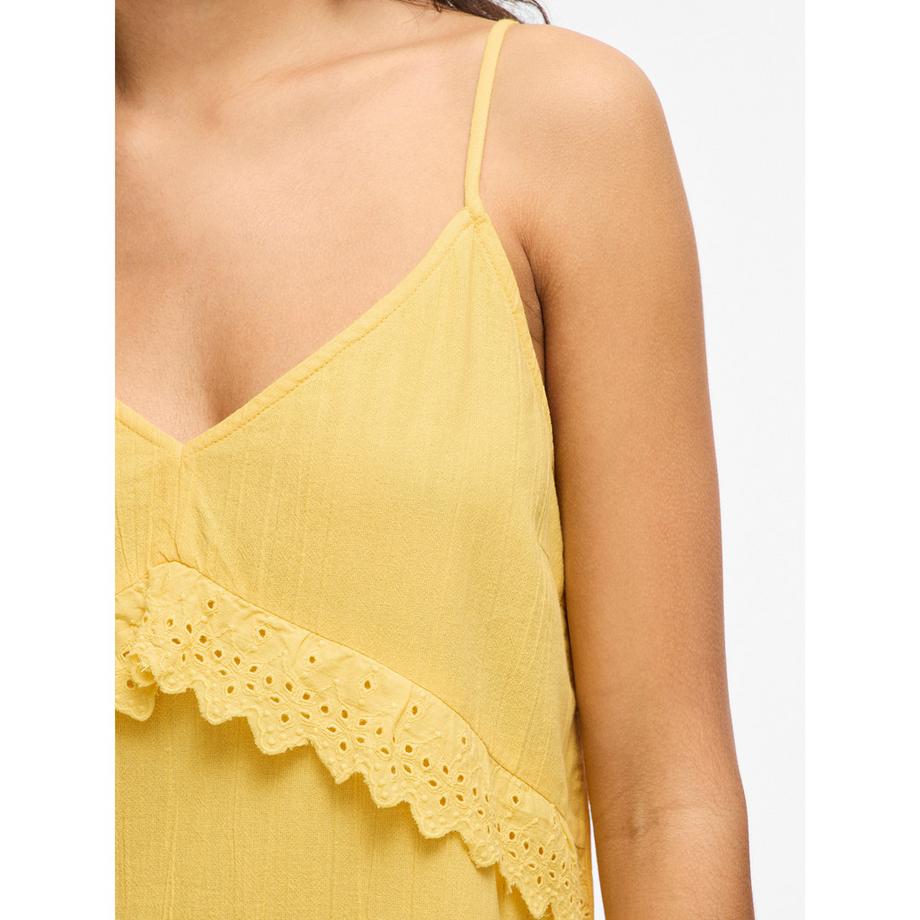 VILA Ärmelloses Midikleid mit Spitzenbesatz  