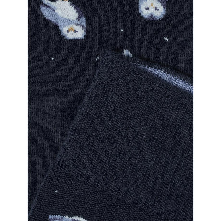 von Jungfeld Snow Owl Blue Space Blue Chaussettes hauteur mollet  