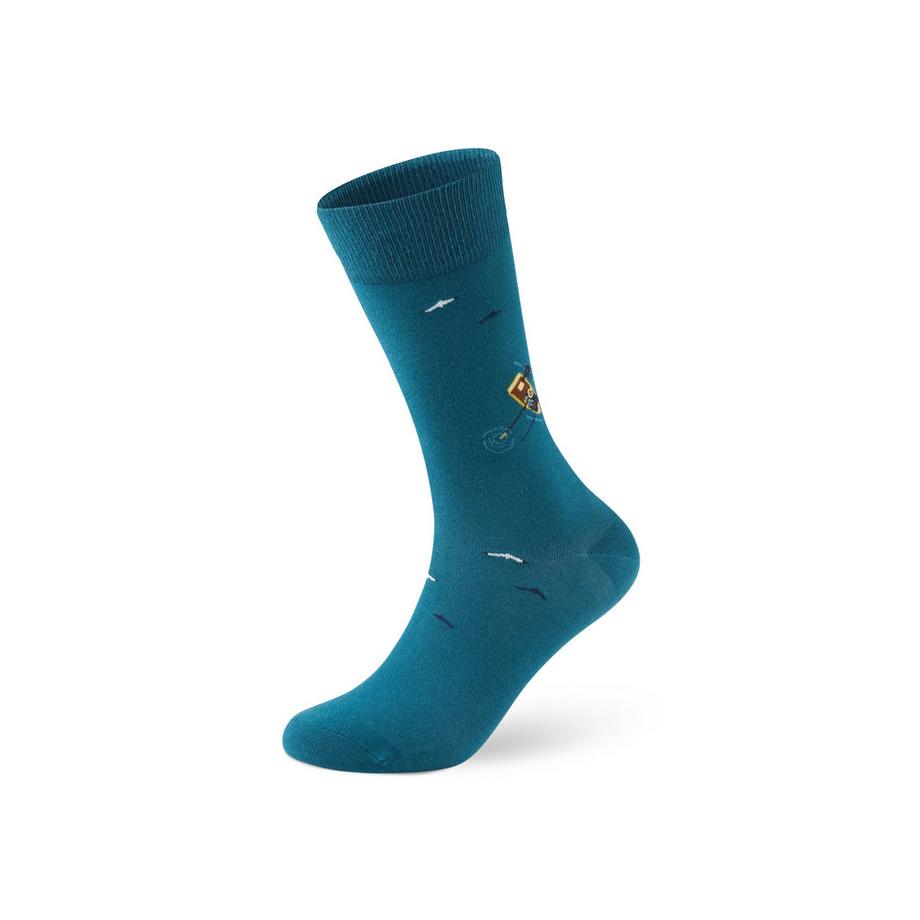 von Jungfeld Signature Icons I Fishing Teal Green Chaussettes Hauteur Mollet  