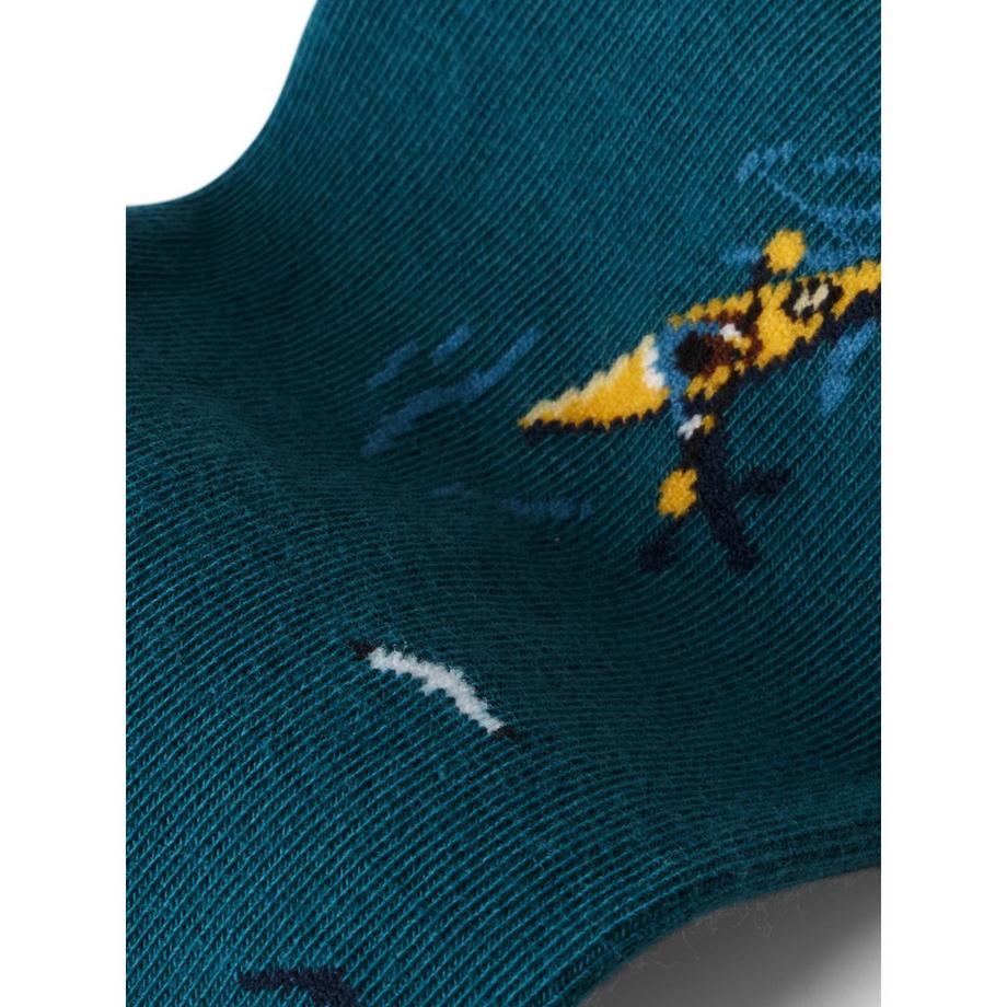 von Jungfeld Signature Icons I Fishing Teal Green Chaussettes Hauteur Mollet  