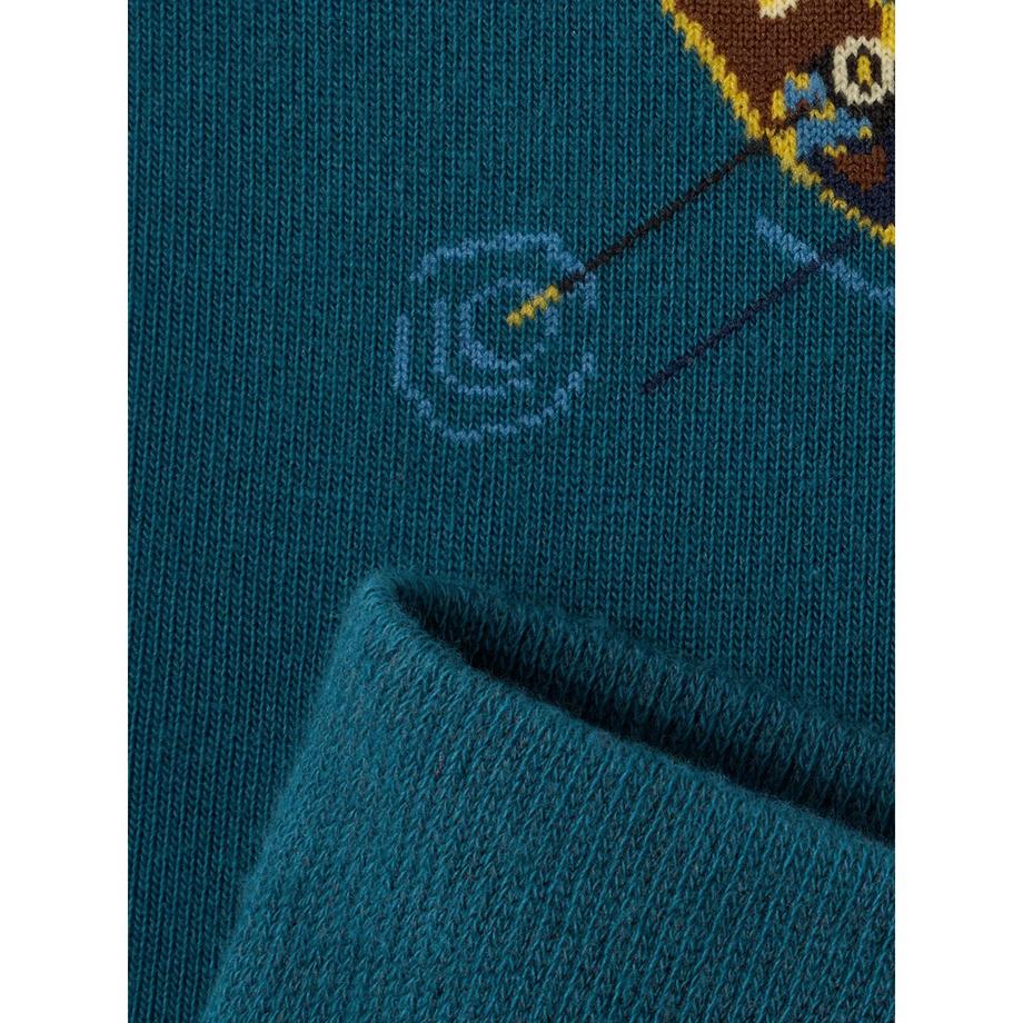 von Jungfeld Signature Icons I Fishing Teal Green Chaussettes Hauteur Mollet  