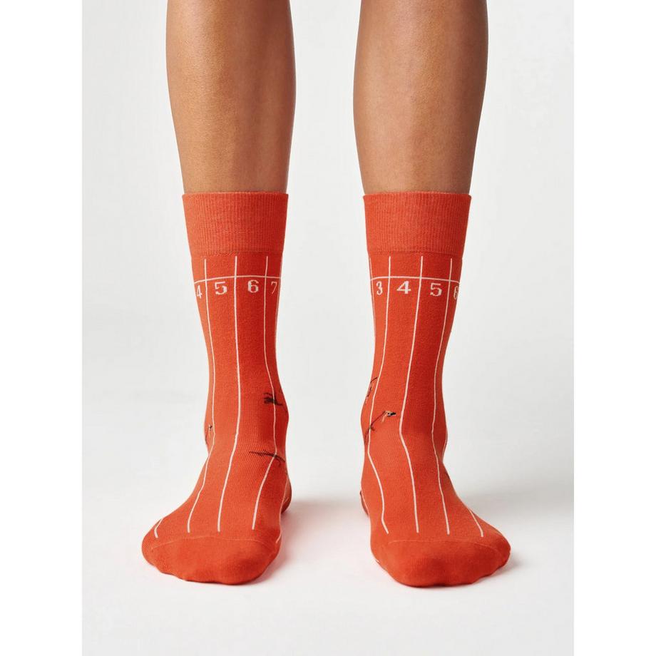 von Jungfeld Signature Icons I Track Burnt Orange Chaussettes Hauteur Mollet  