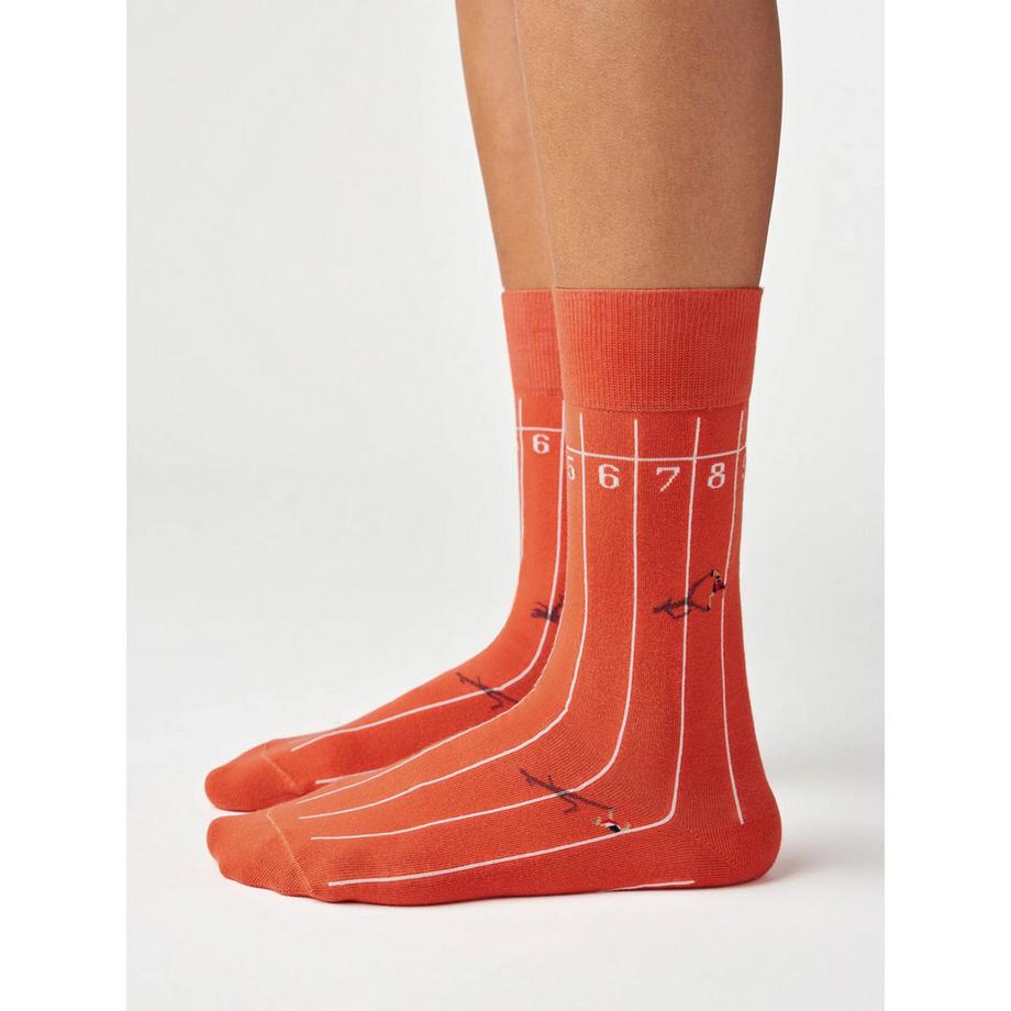 von Jungfeld Signature Icons I Track Burnt Orange Chaussettes Hauteur Mollet  