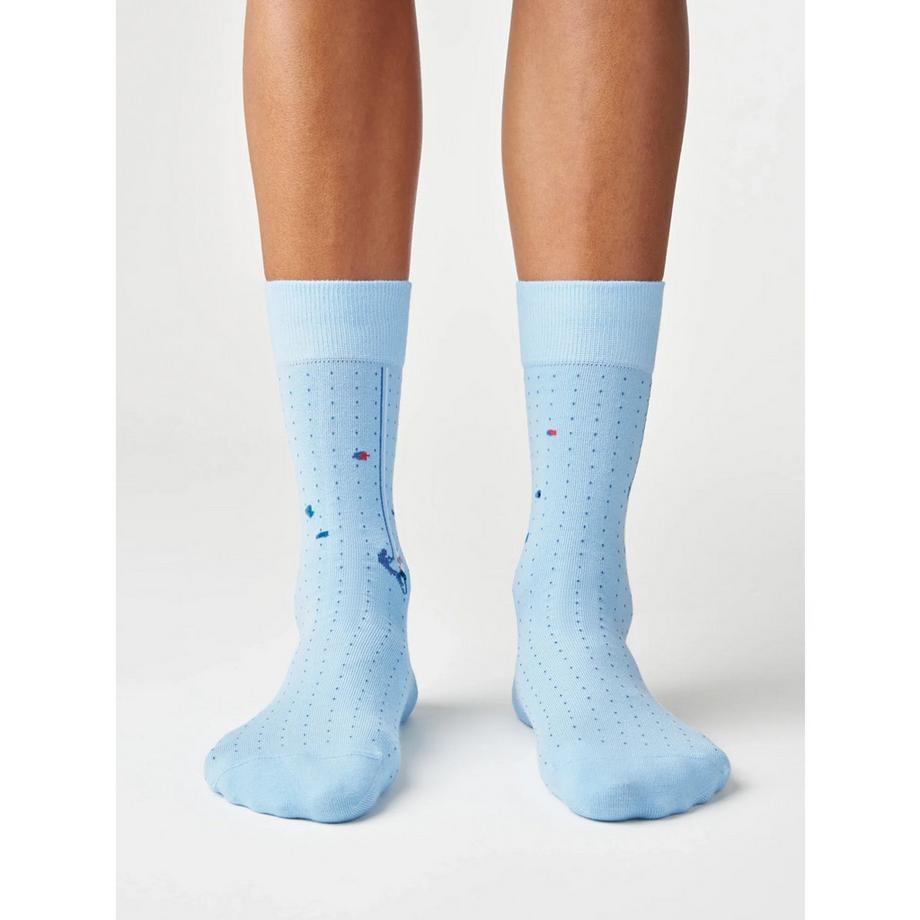 von Jungfeld Signature Icons I Boulder Powder Blue Chaussettes Hauteur Mollet  