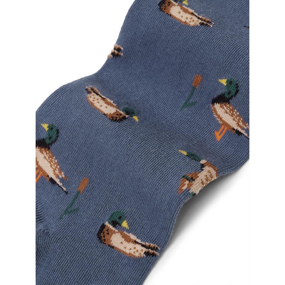 von Jungfeld 1er Hänger Duck Stone Blue Chaussettes hauteur mollet  