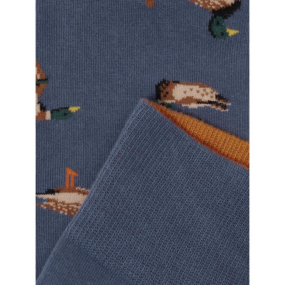 von Jungfeld 1er Hänger Duck Stone Blue Chaussettes hauteur mollet  