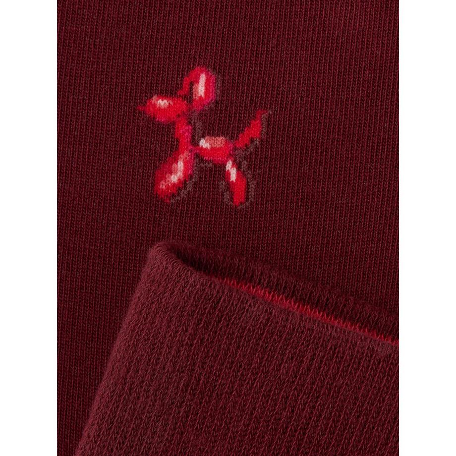 von Jungfeld Signature Icons II Dog Wine Red Chaussettes Hauteur Mollet  