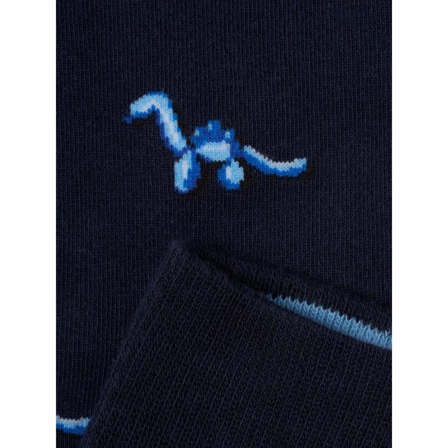 von Jungfeld Signature Icons II Dinosaur Obsidian Blue Chaussettes Hauteur Mollet  