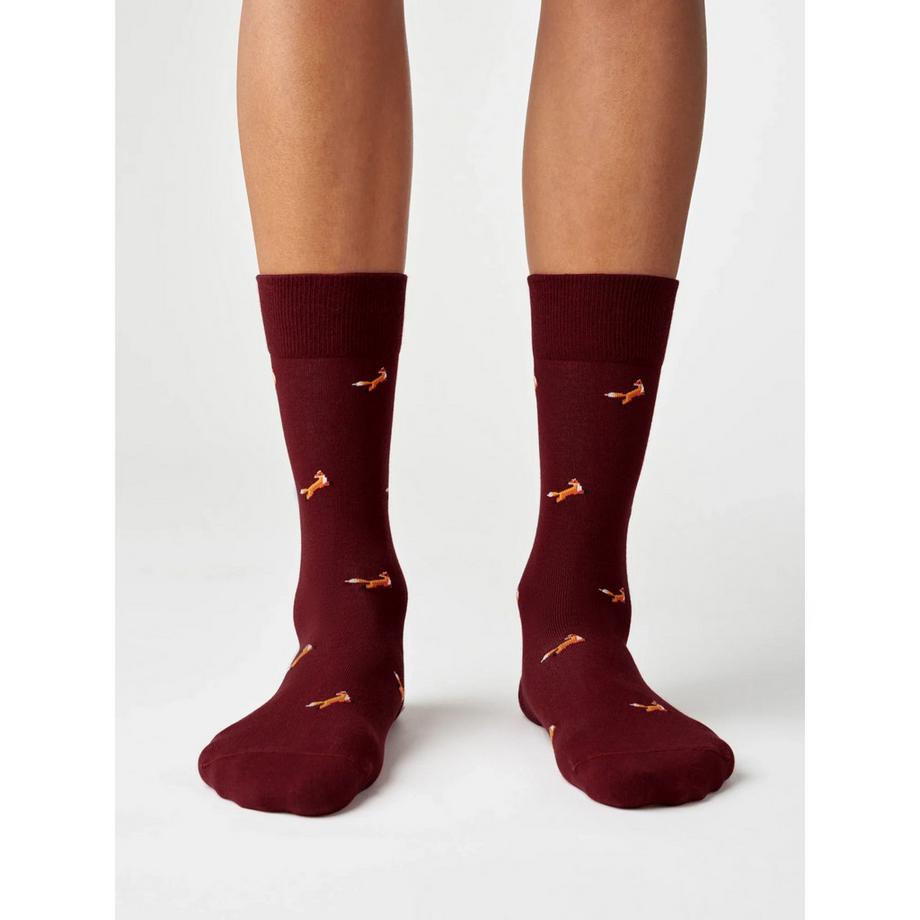 von Jungfeld Signature Icons Mini A Fox Rusty Red Chaussettes Hauteur Mollet  