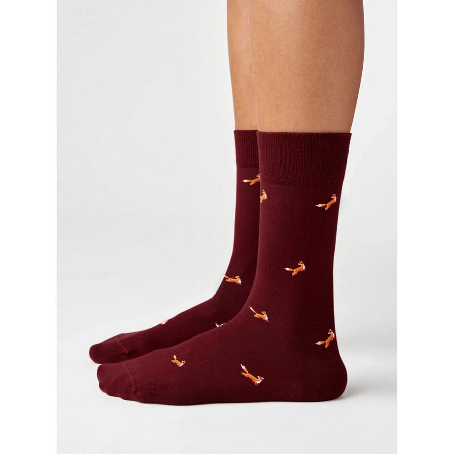 von Jungfeld Signature Icons Mini A Fox Rusty Red Chaussettes Hauteur Mollet  