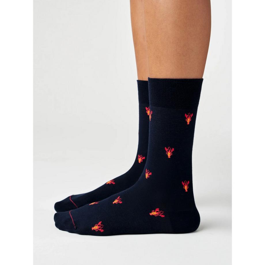 von Jungfeld Signature Icons Mini A Mini Lobster Ink Blue Chaussettes Hauteur Mollet  