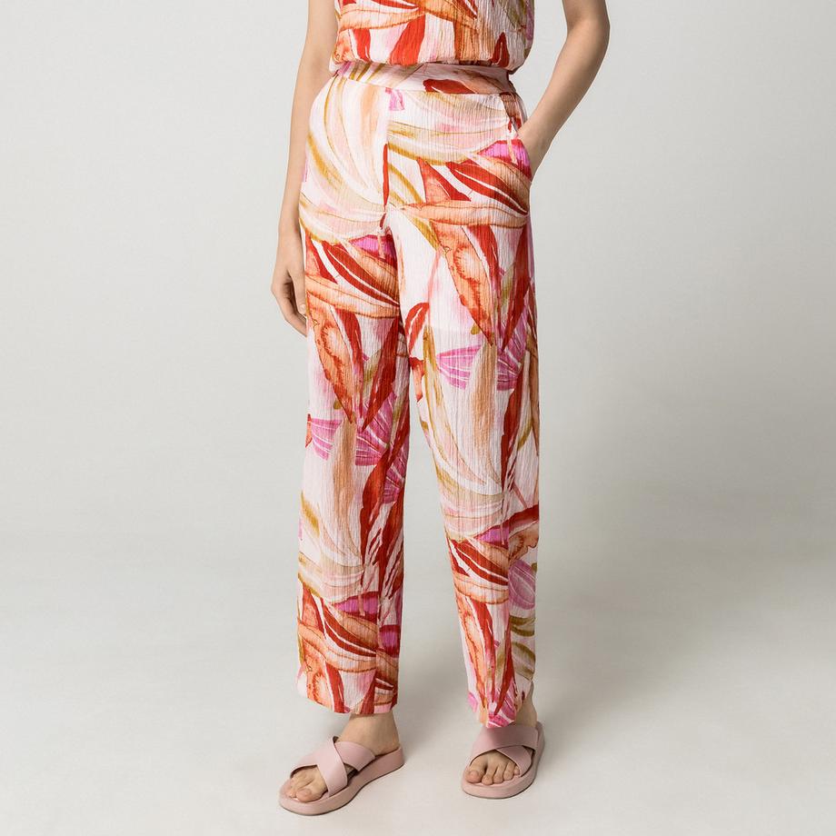VILA Pantalon à imprimé floral jambe large  