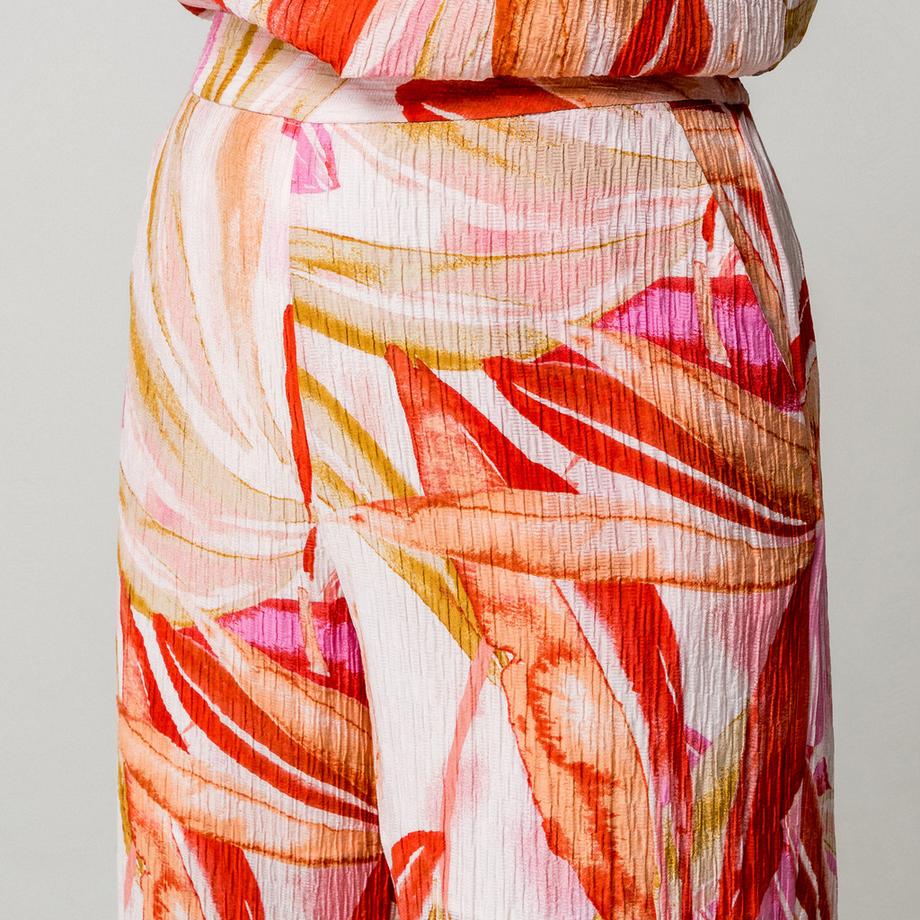 VILA Pantalon à imprimé floral jambe large  