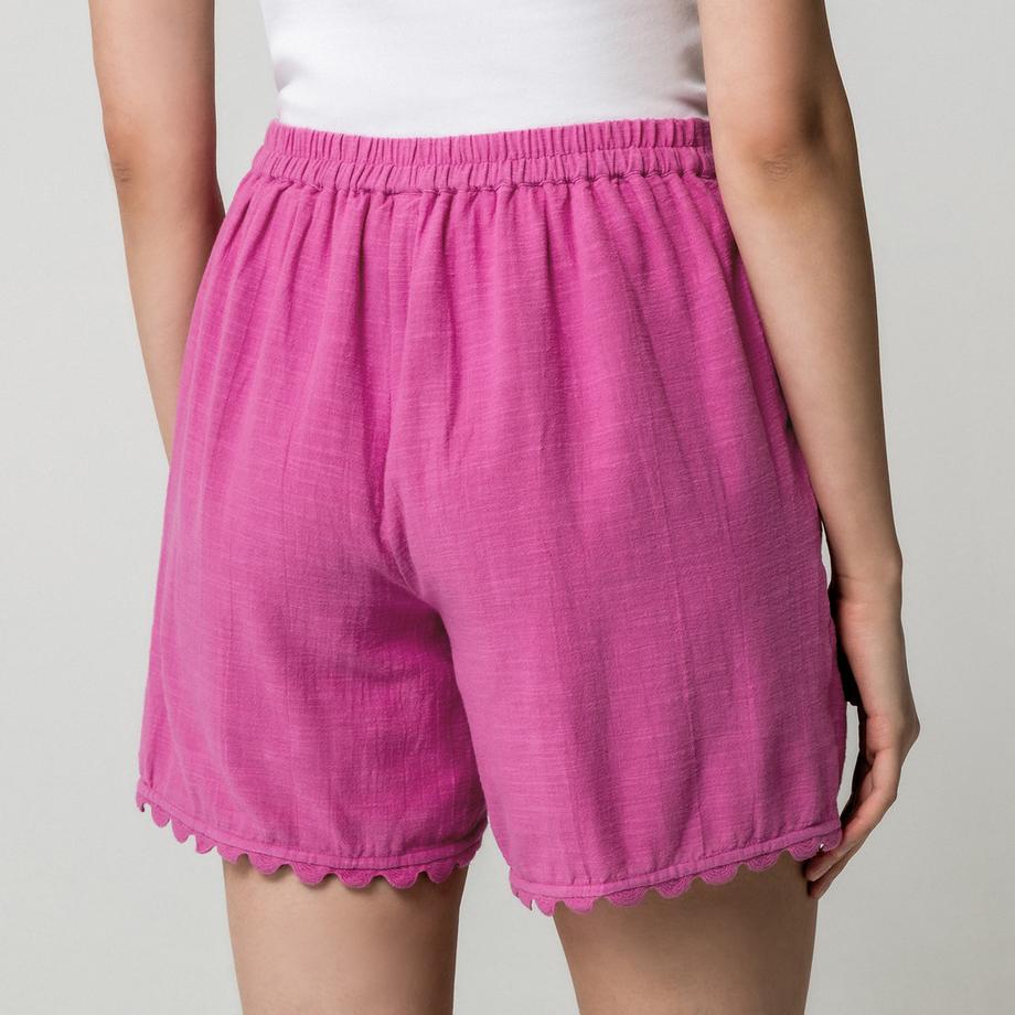 VILA Shorts mit Wellensaum  