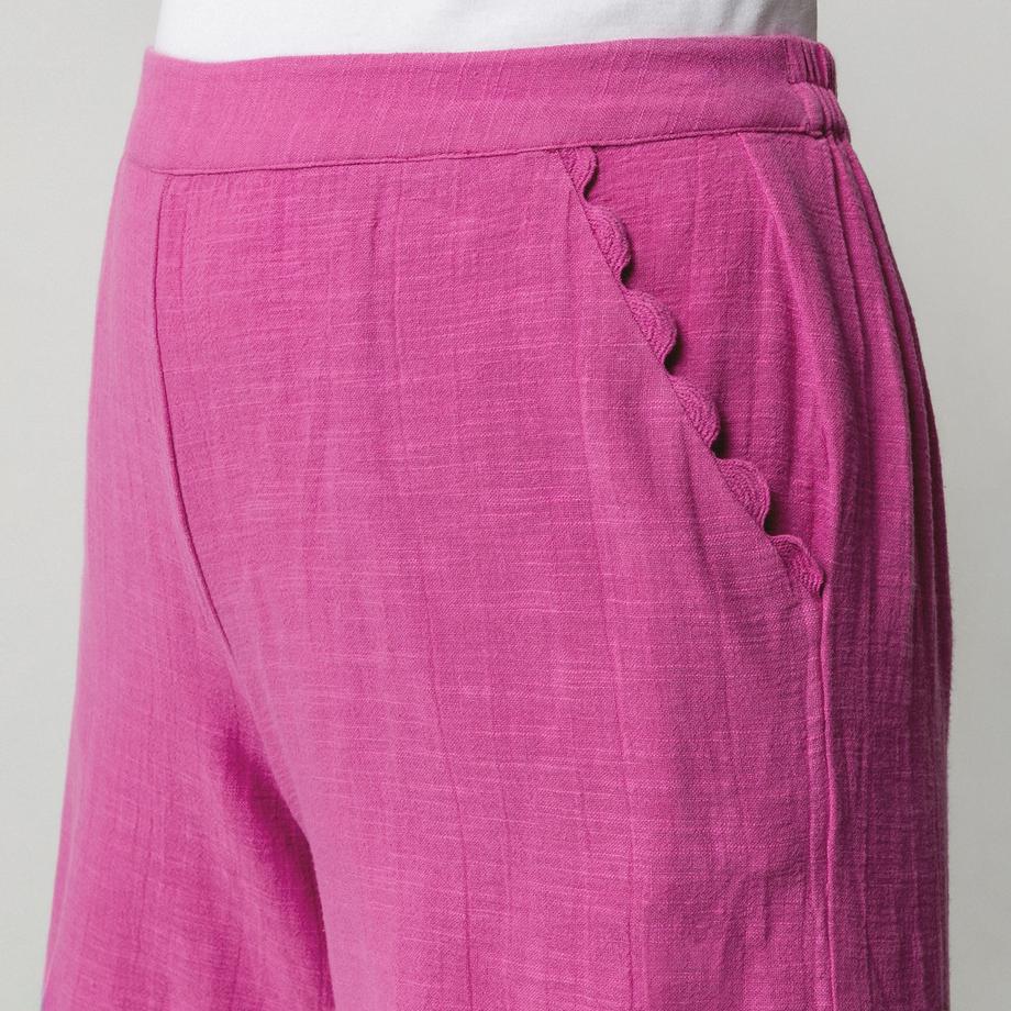 VILA Shorts mit Wellensaum  