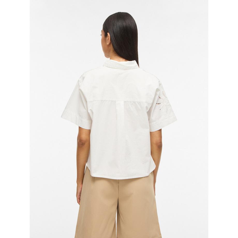 VILA Kurzarm Bestickte Bluse  