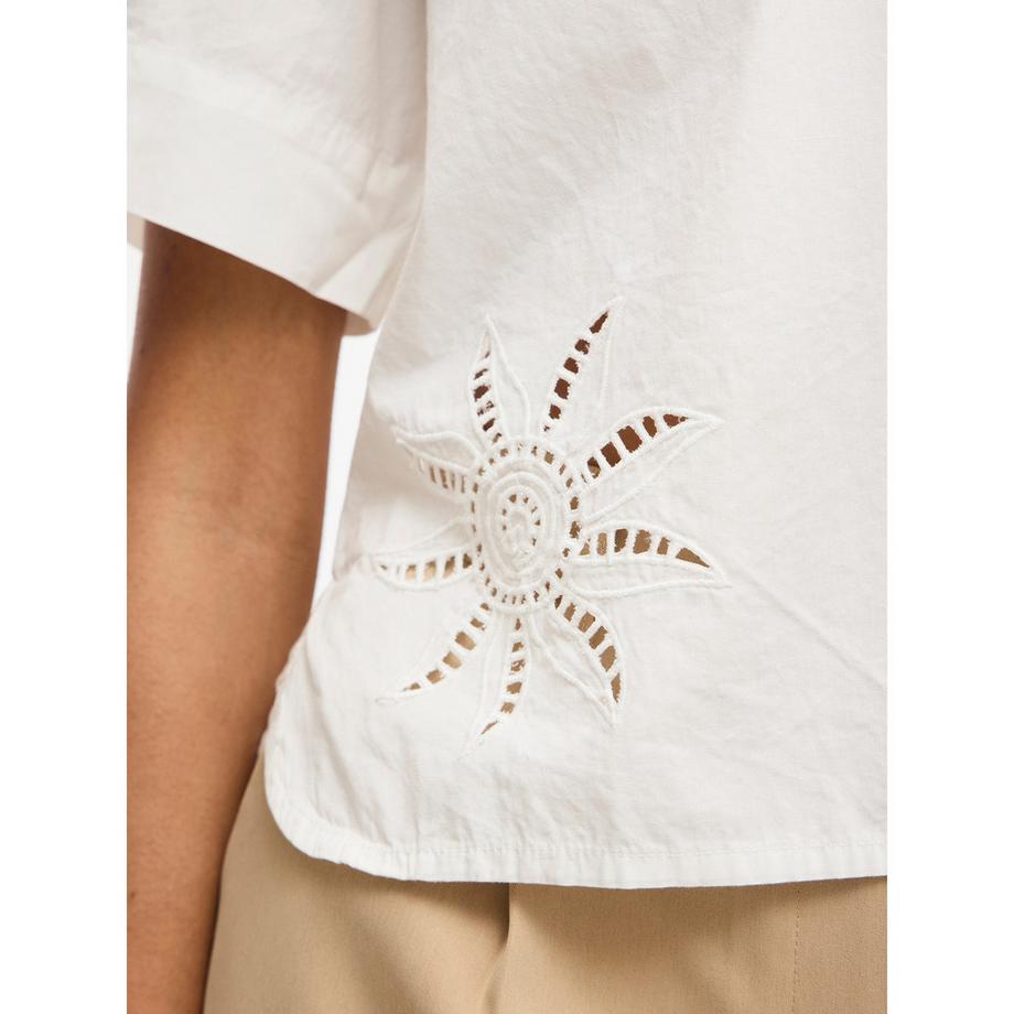 VILA Kurzarm Bestickte Bluse  