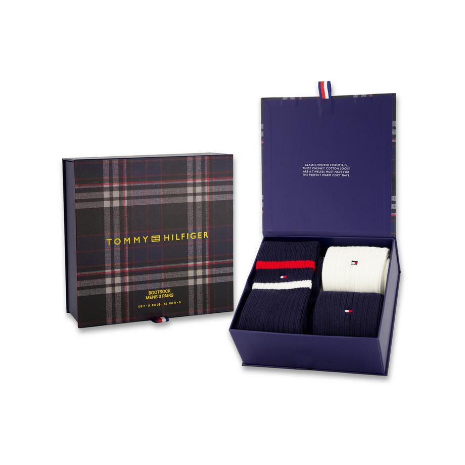 TOMMY HILFIGER TH MEN SOCK 3P GIFTBOX BOOTSOCK Calze Uomo 3 Pack  