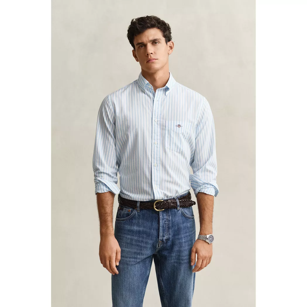 Gant - Poloshirt, langarm, für Herren, Hellgrau, Größe M