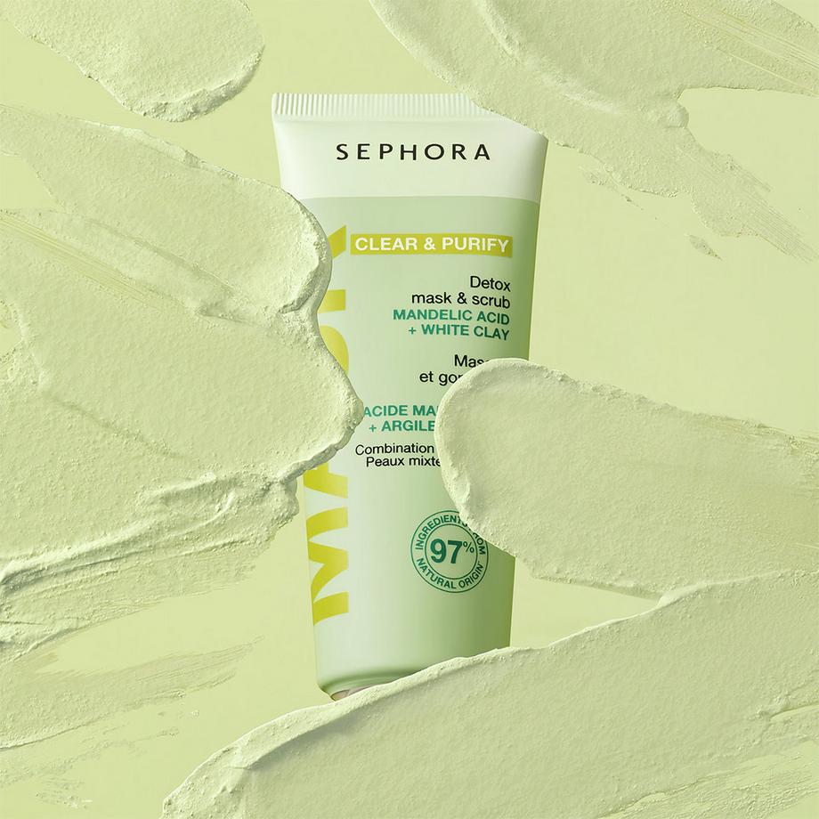SEPHORA  Masque et gommage détox - à l'Acide mandélique et à l'Argile blanche 