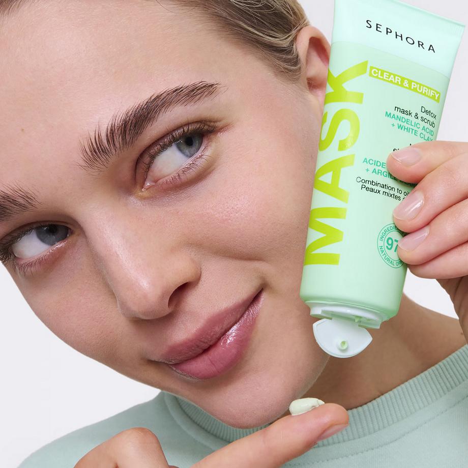 SEPHORA  Masque et gommage détox - à l'Acide mandélique et à l'Argile blanche 