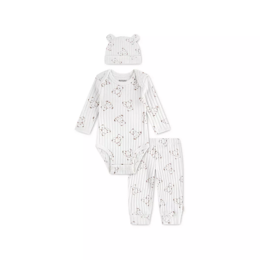 HUGGIES - Set pigiama, 6 Monate, Bianco