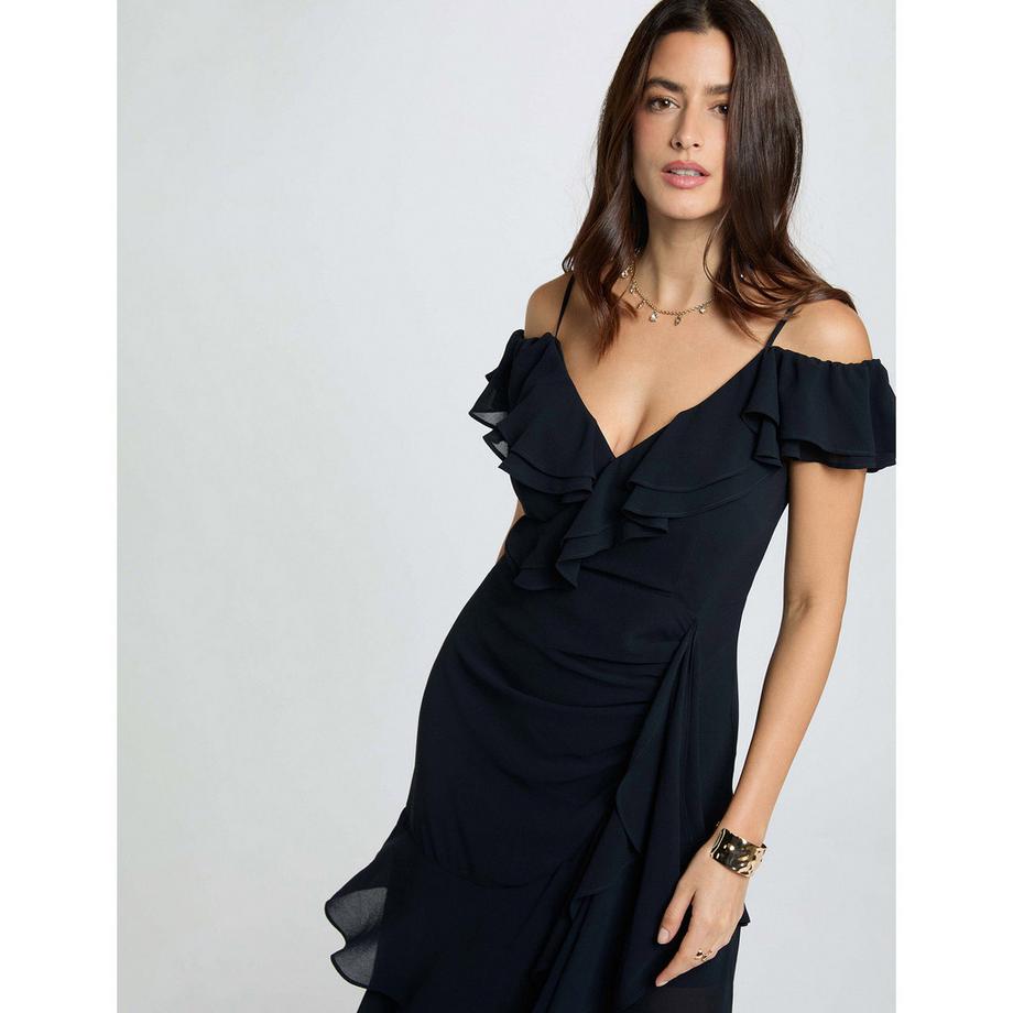 MORGAN Vestito con volant e spalle scoperte  