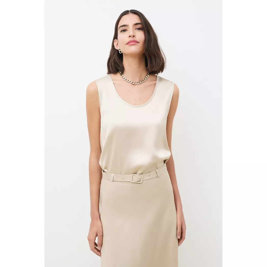 Caroll - Top, ärmellos, für Damen, Beige Größe XS