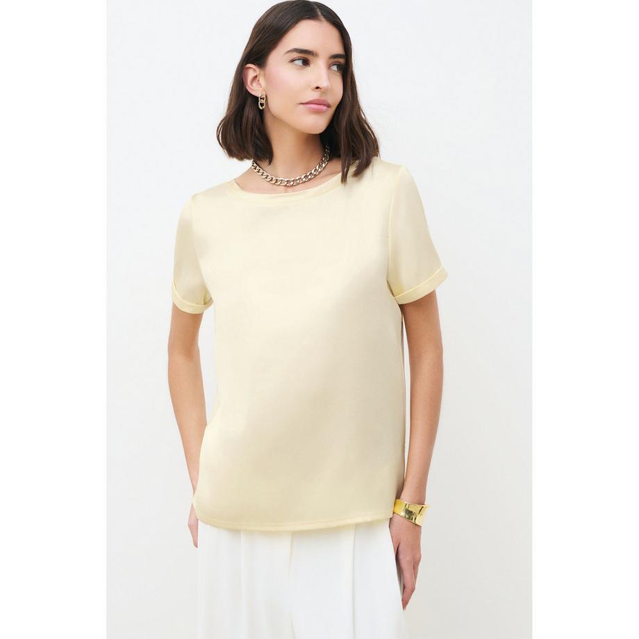 T-shirt, col bateau, manches courtes