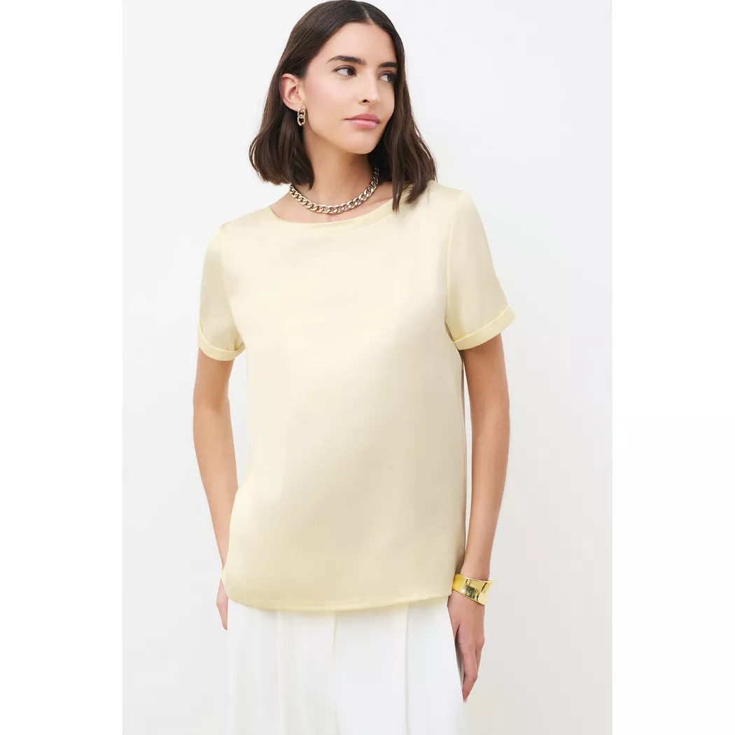 Caroll - T-Shirt, U-Boot, kurzarm, für Damen, Offwhite, Größe S