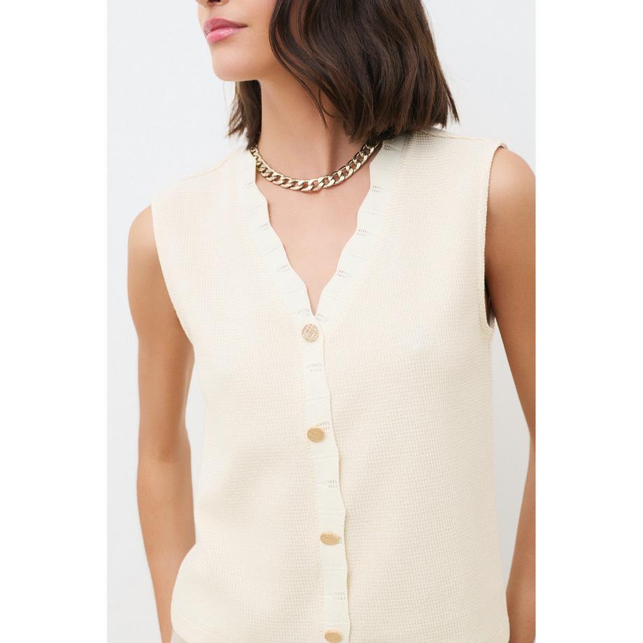 Caroll Top Scollo a V Senza Maniche  