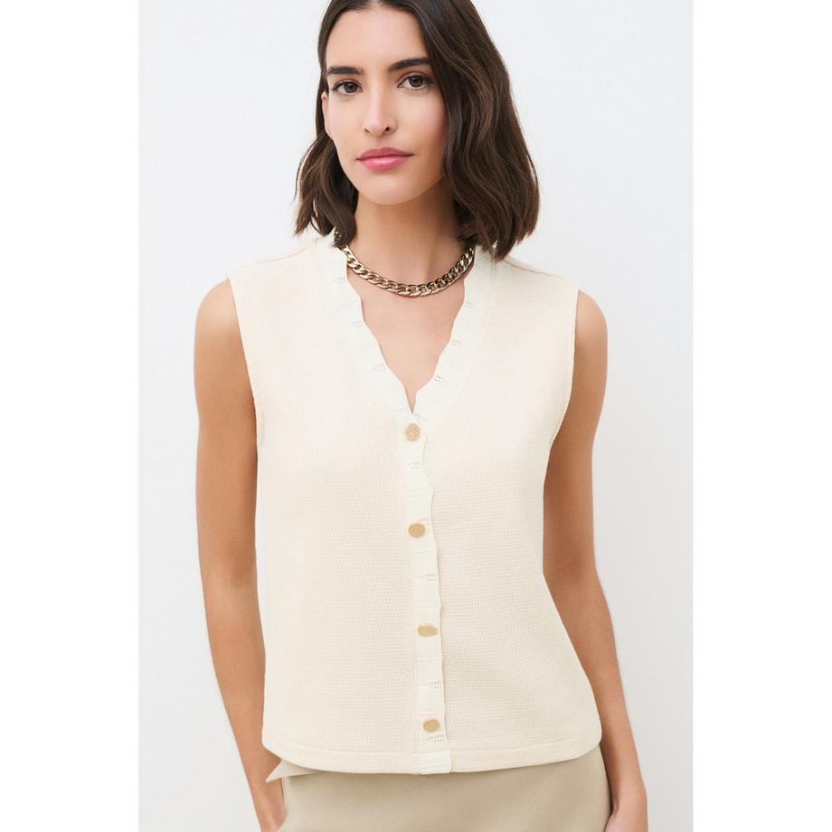 Caroll Top Scollo a V Senza Maniche  