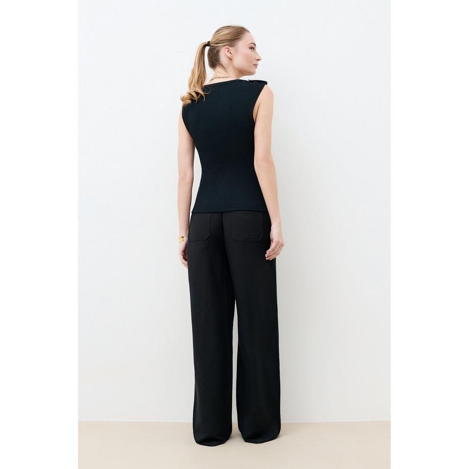 Caroll T-Shirt Col V Sans Manches  