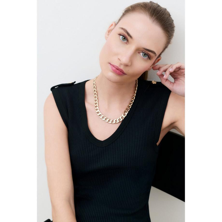 Caroll T-Shirt Col V Sans Manches  