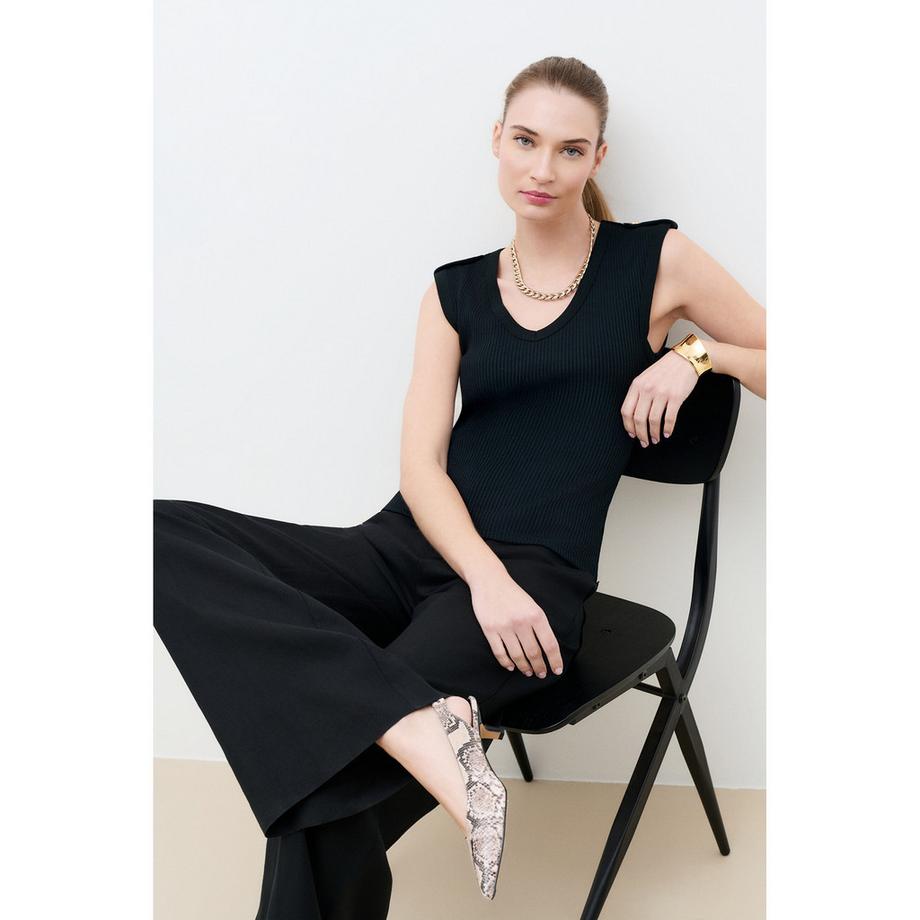 Caroll T-Shirt Col V Sans Manches  