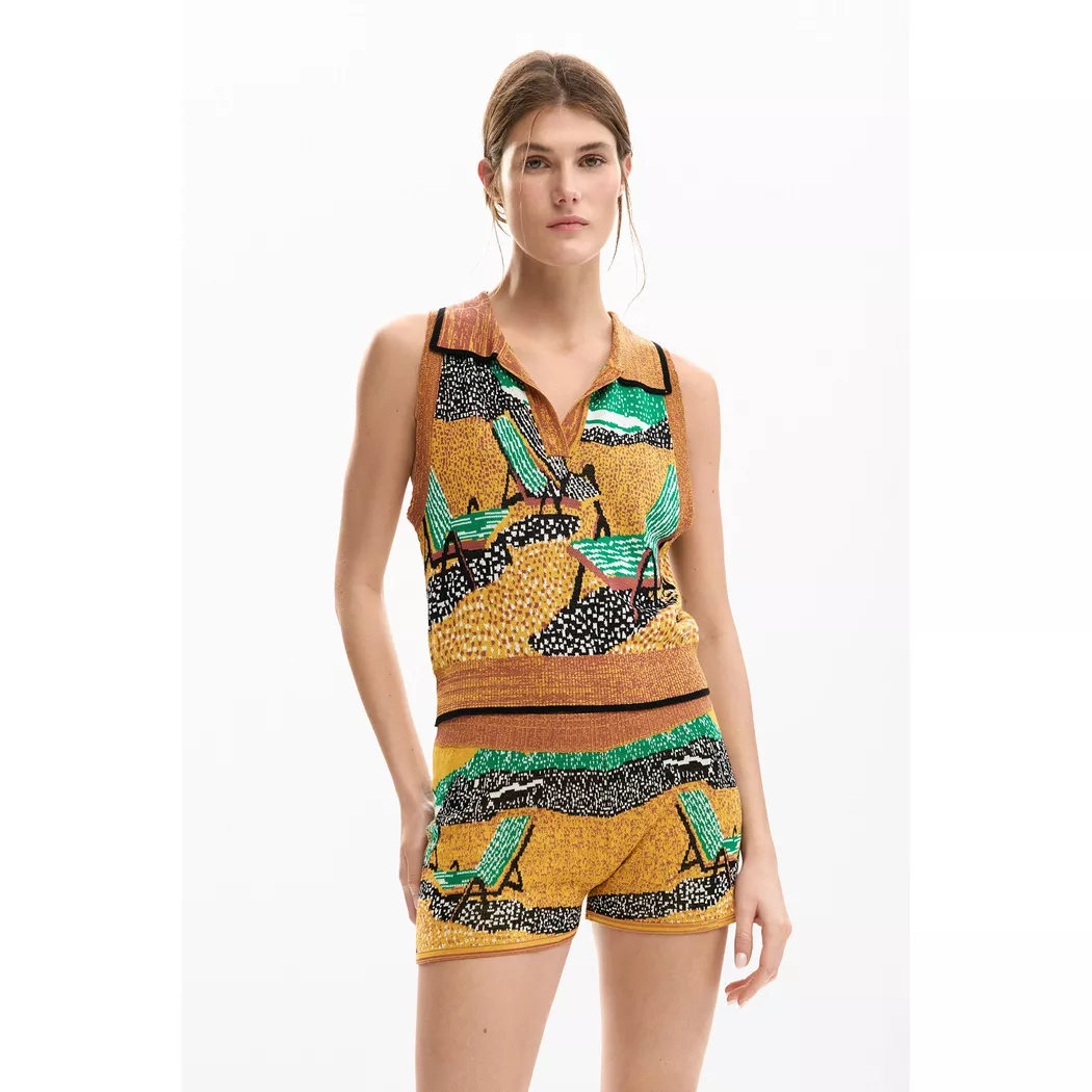 Desigual Débardeur jacquard BROWN L female