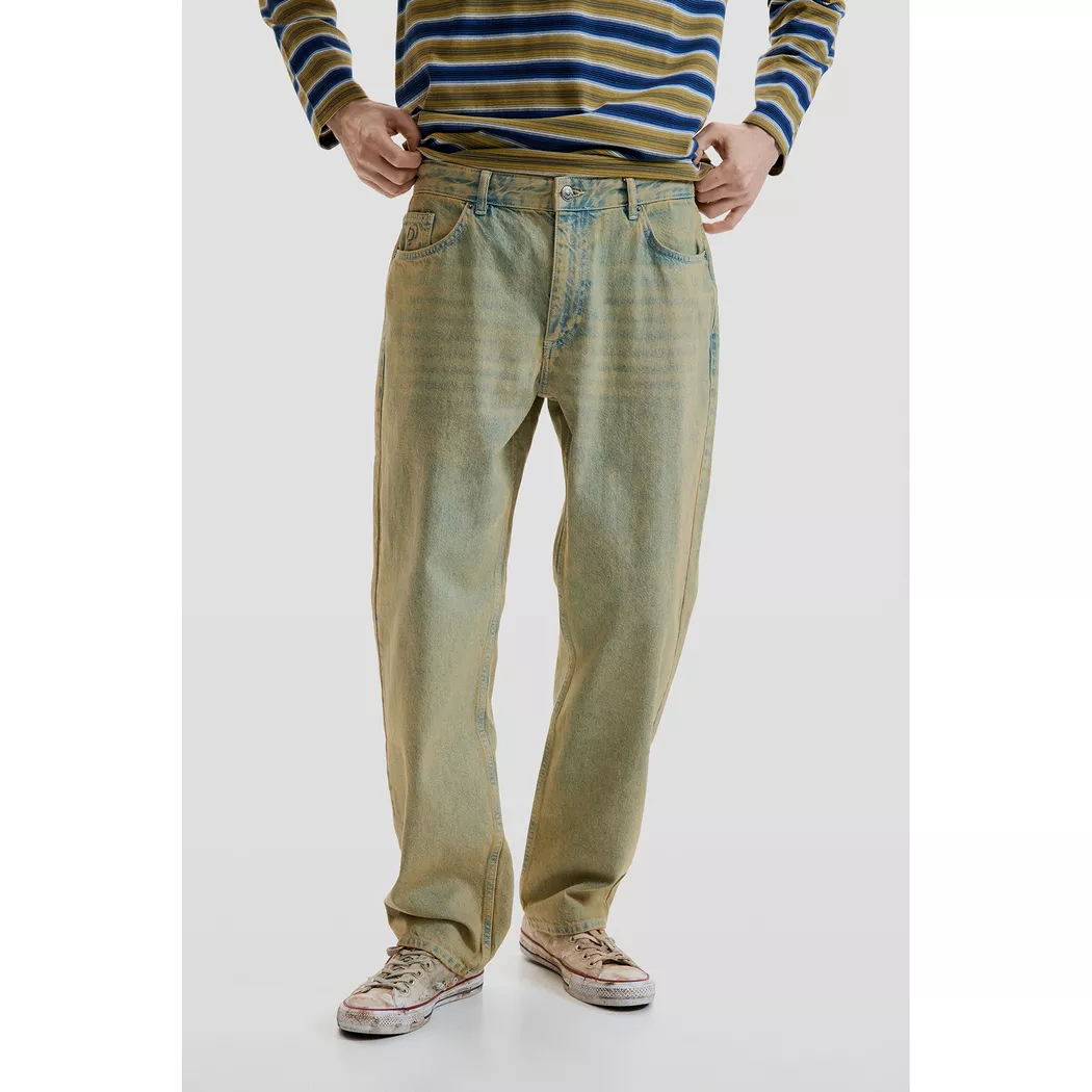 Desigual Pantalon en jean teinté GREEN 34 male