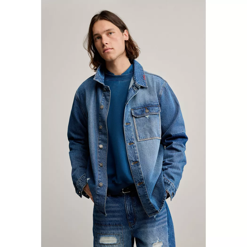 Desigual Veste en jean patchs BLUE S male