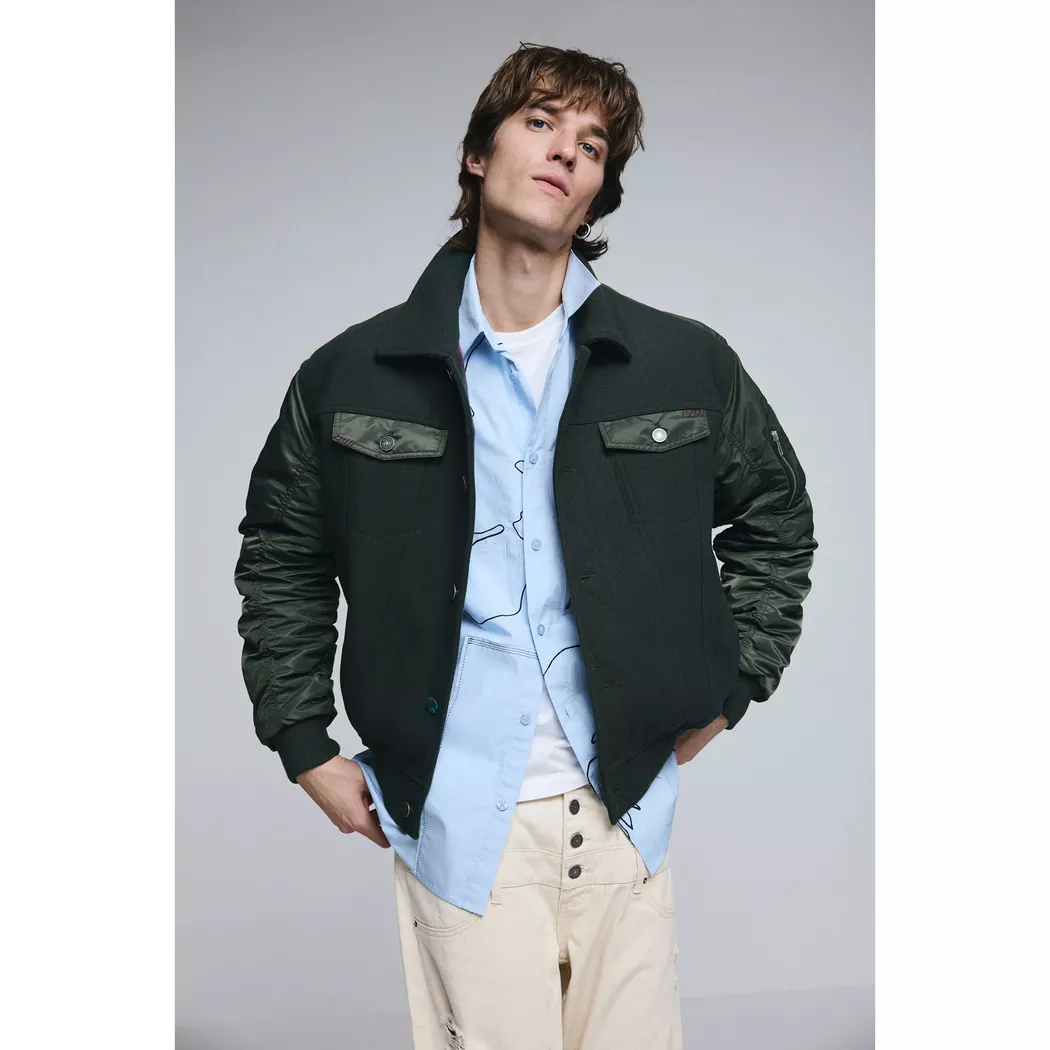 Desigual Veste jacquard imprimée GREEN XL male