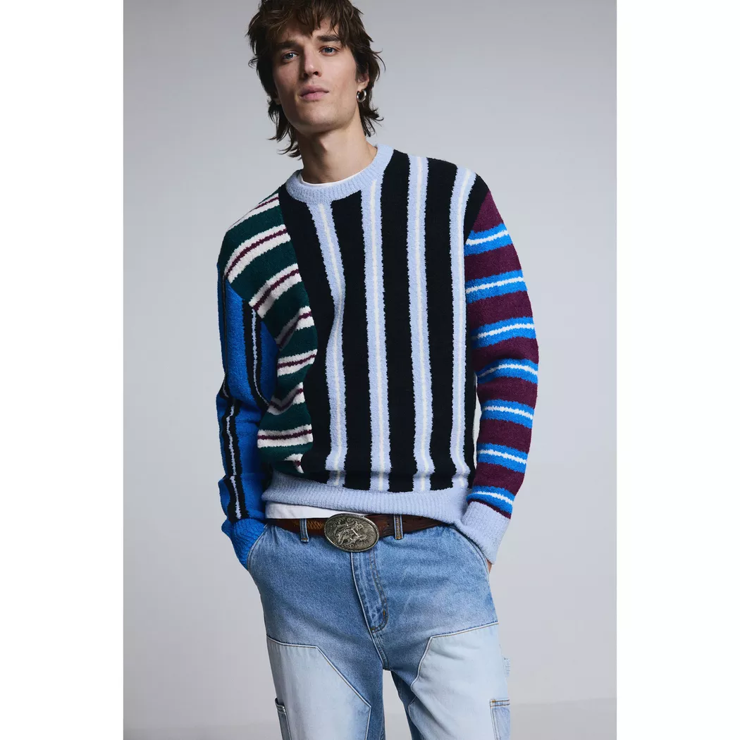 Desigual Cardigan à rayures RED XL male 2