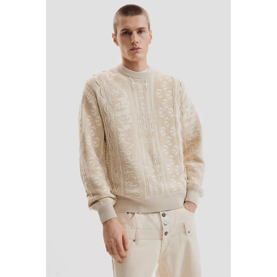 Desigual Pull en maille vintage WHITE M male 2