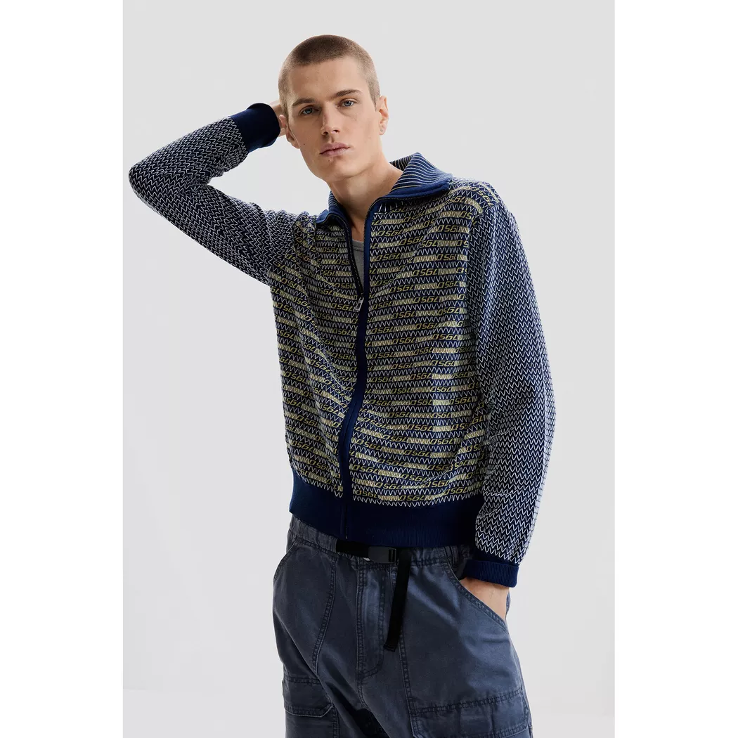 Desigual Pull nature morte texture BLUE L male