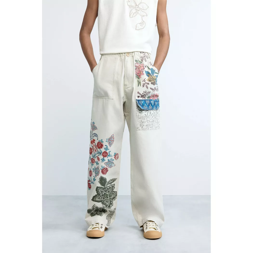 Desigual Pantalon long à fleurs WHITE 30 male