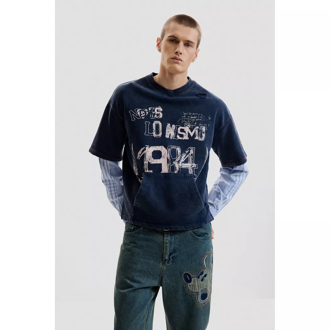 Desigual Sweat-shirt mosaïque BLUE M male 2