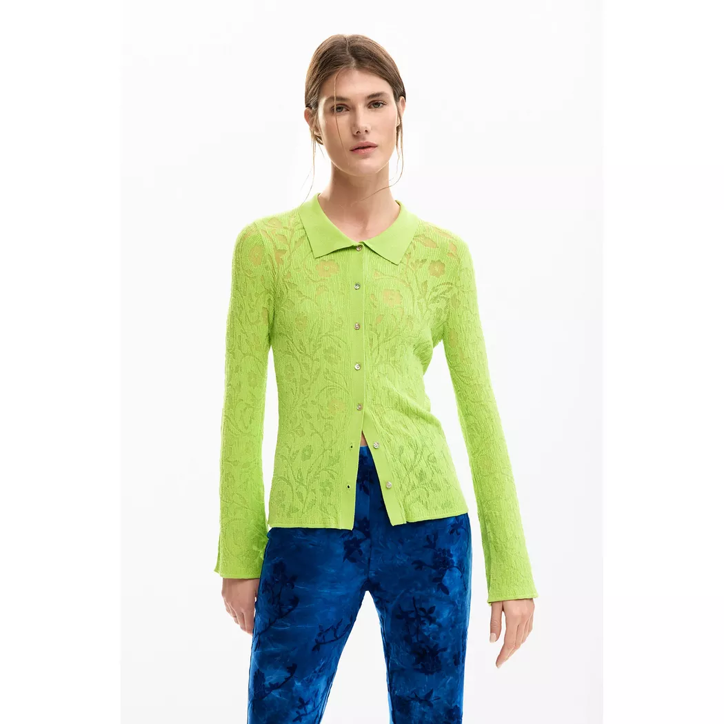 Desigual T-shirt moulant à fleurs GREEN XS female